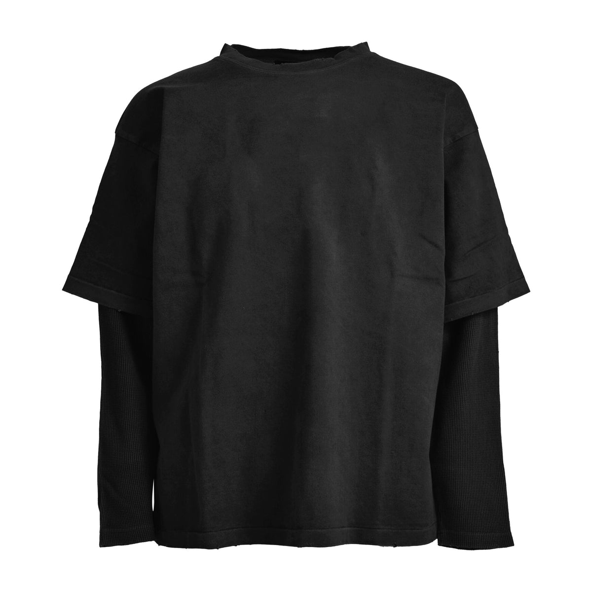 Ribbed double layer long sleeve mockup