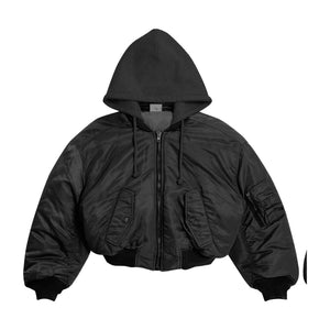 Hooded MA-1 bomber mockup, front