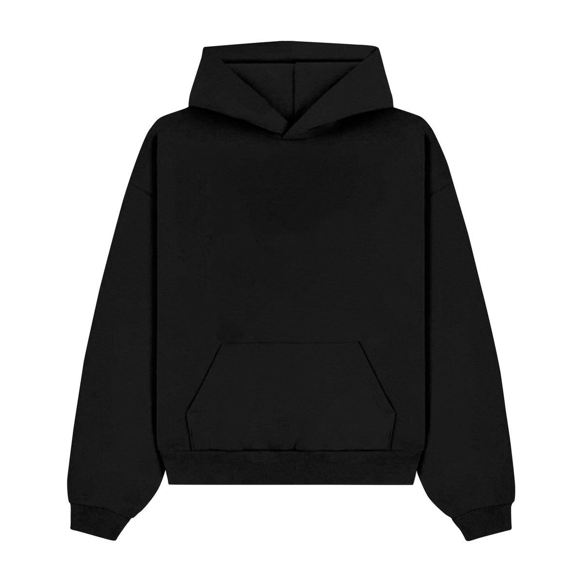 Flat black oversized pullover hoodie mockup