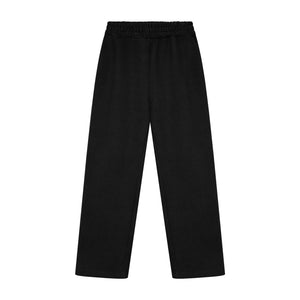 Straight leg sweatpants mockup, flat black