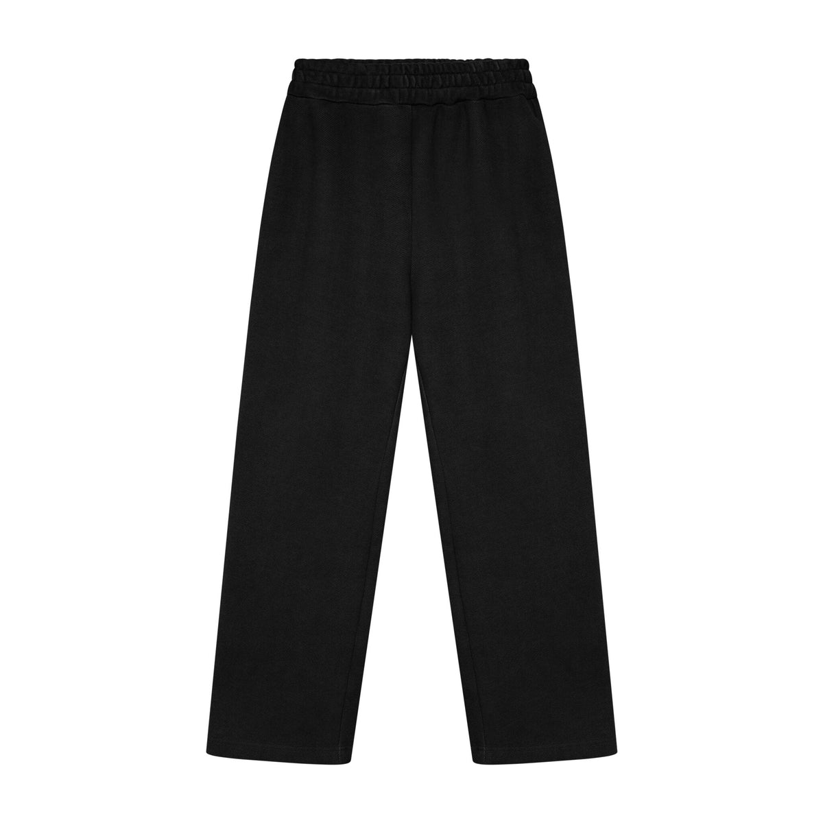 Straight leg sweatpants mockup, flat black
