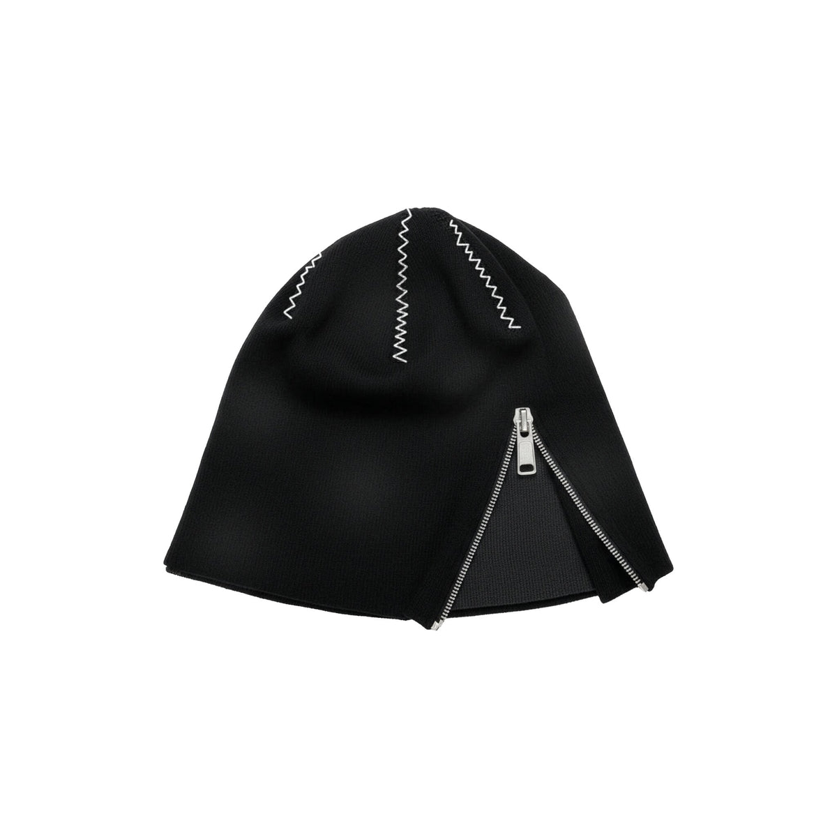Utility zip knit beanie mockup
