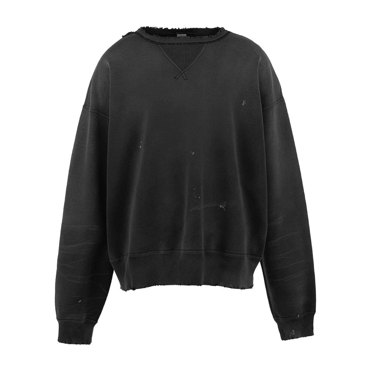Vintage distressed cropped crewneck mockup