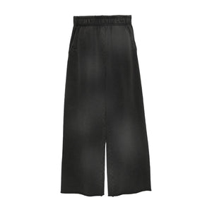 Washed wide leg sweatpants mockup with split hem
