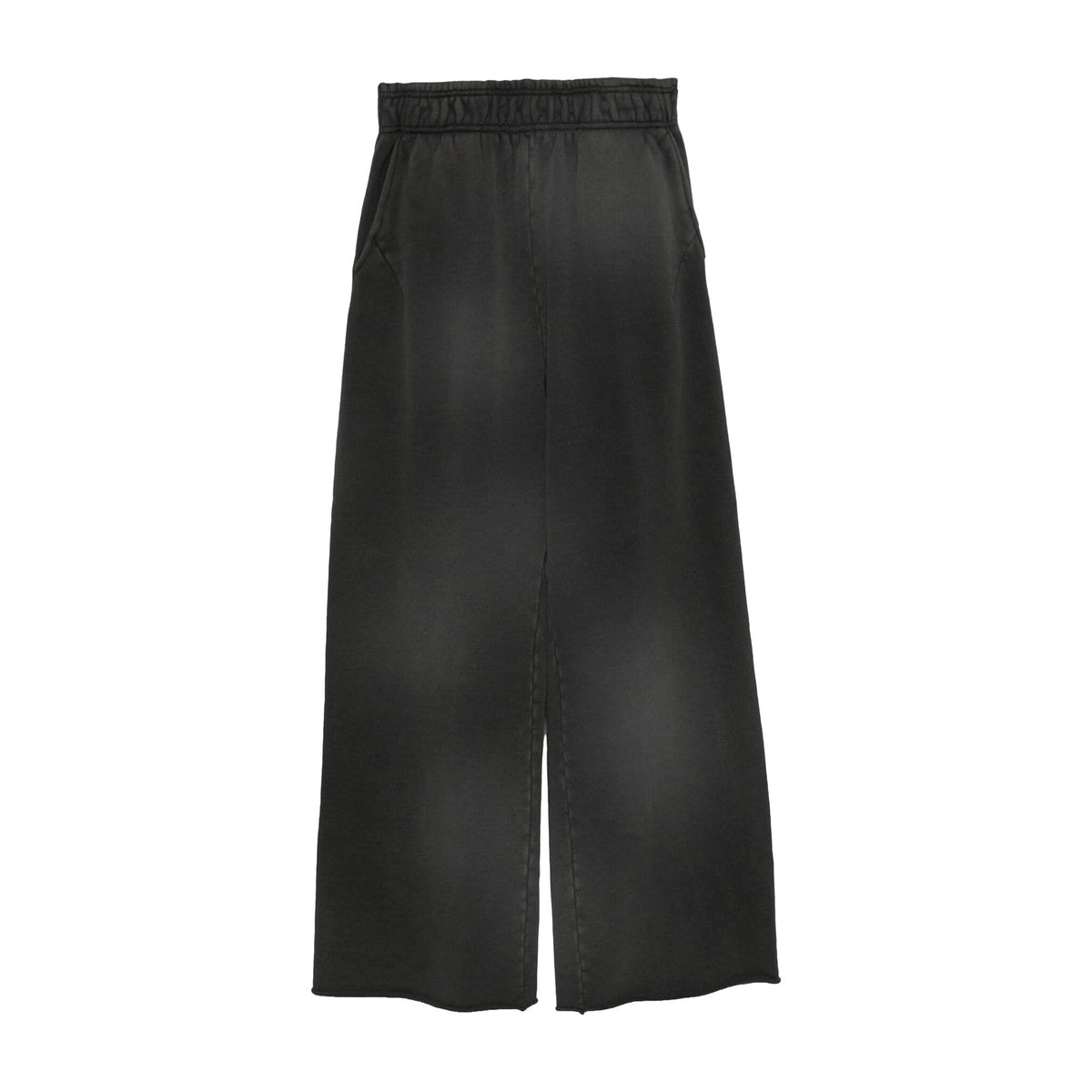 Washed wide leg sweatpants mockup with split hem